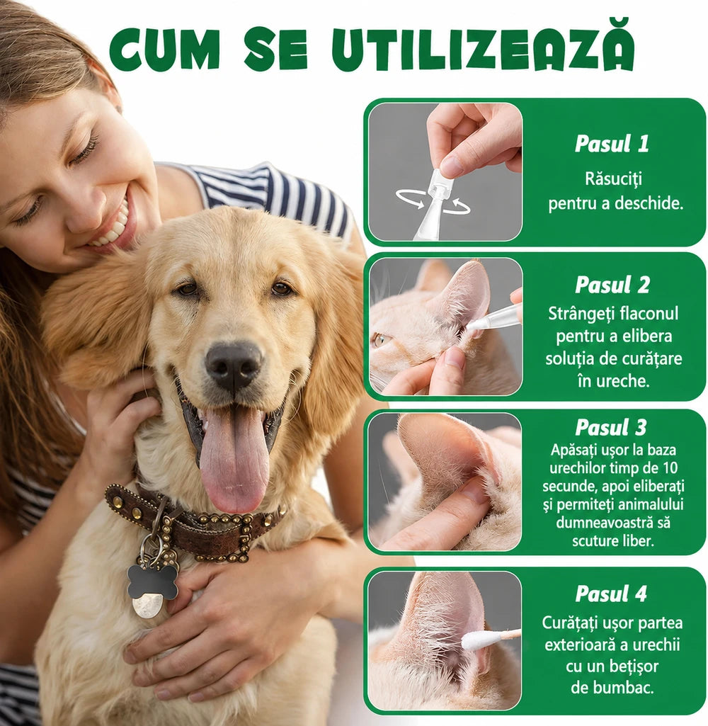 Solutie de Curatare Urechi Caini si Pisici